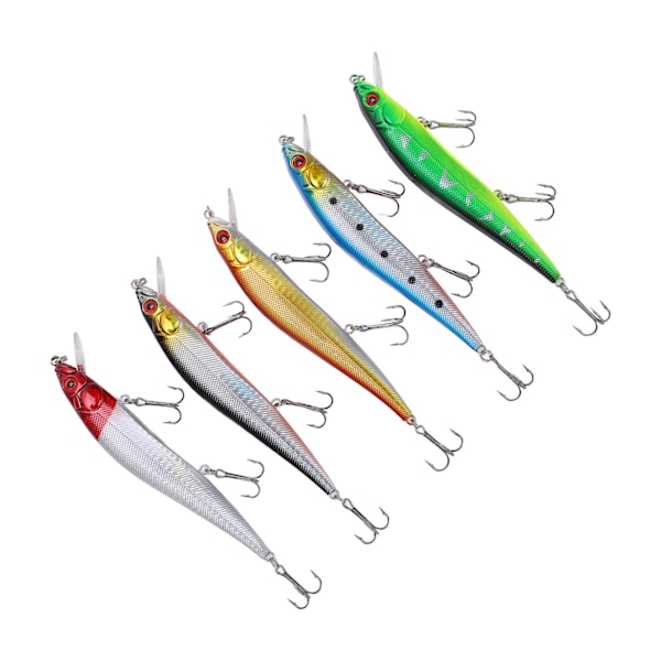 5st 22g 13,5cm Luya Mino Fiskedrag Rostfria krokar Konstgjorda fiskebete