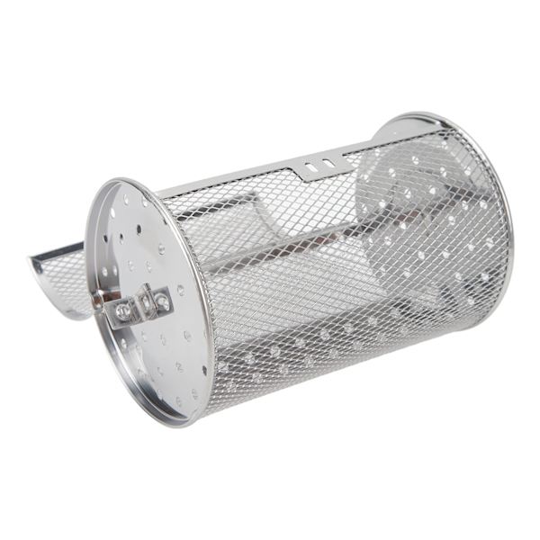 Rullande Grillkorg i Rostfritt Stål BBQ Rullande Korg Gaffel Tråd Nät Cylinder Grillkorg för Camping Picknick Fest 18cm Höjd