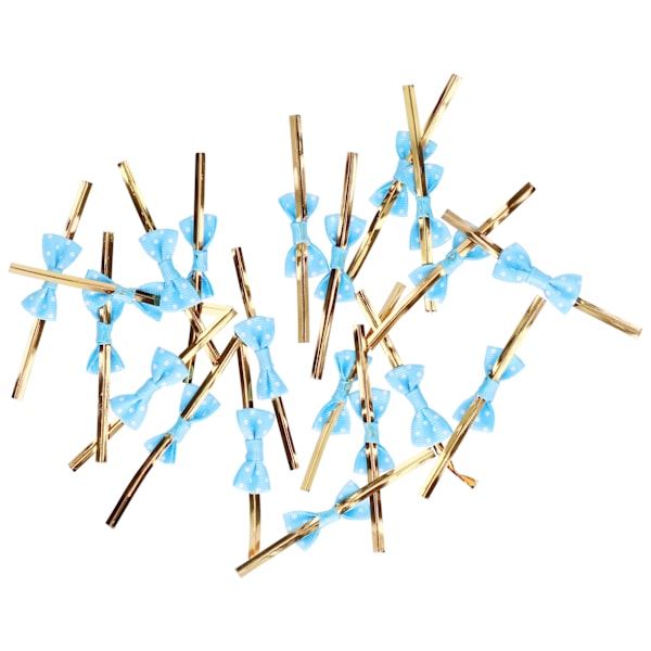20 stk Rosett Knut Twist Sløyfer Kjeks Kaker DIY Bakepose Sløyfer for gaveinnpakking Bryllup Fester Blå