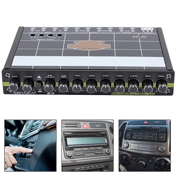 Bil 7 Bånds Audio Bas Restaurering Digital Equalizer Lydkontrol IA-10