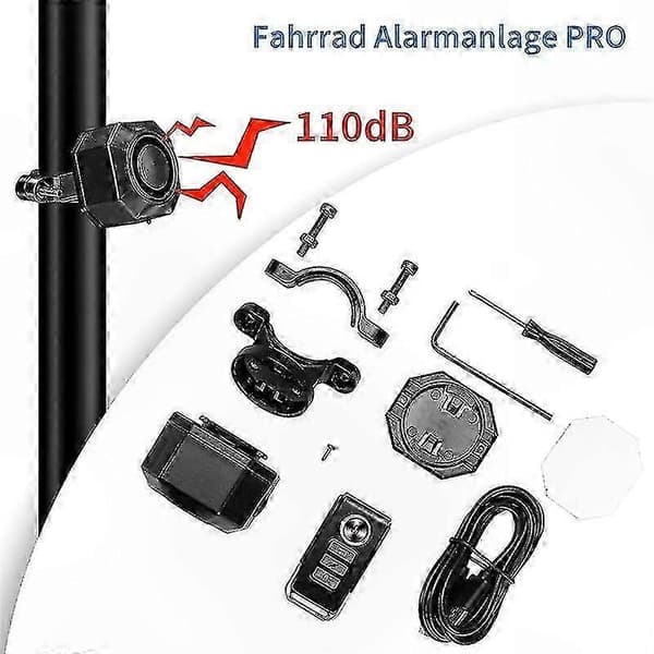 Trådlöst cykellarm med fjärrkontroll för stöldskydd