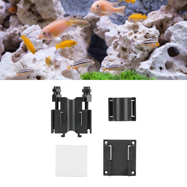 Akvarium Fixation Clamp Vattenrör Clip Fish Tanks Multifunktion Vatteninlopp Utlopp Fast fäste Svart