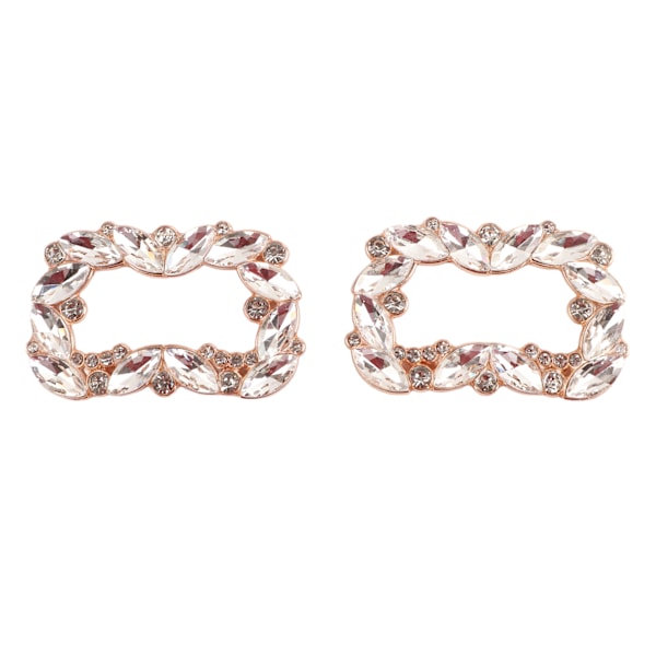 1 par metal Rhinestones Crystal sko-spænde til bryllupsfestdekoration (#2)