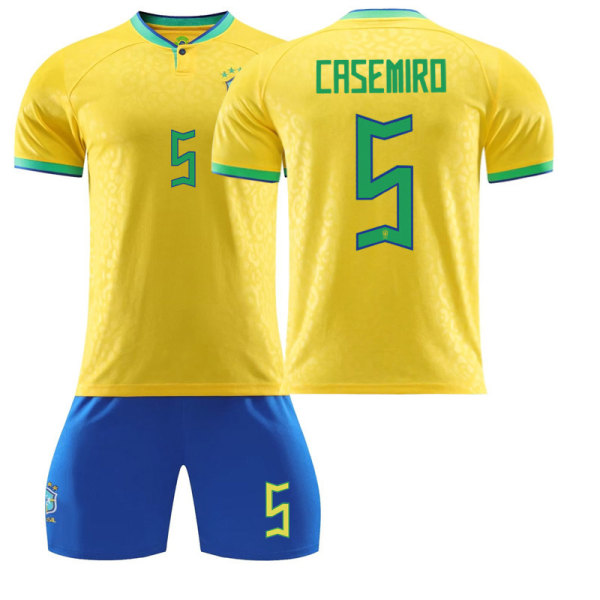 22-23 Brasilien tröja nr 10 Neymar 20 Vinicius 9 Chalison 18 Jesu dräkt fotbollsuniform Topp + byxor 28 NO.5