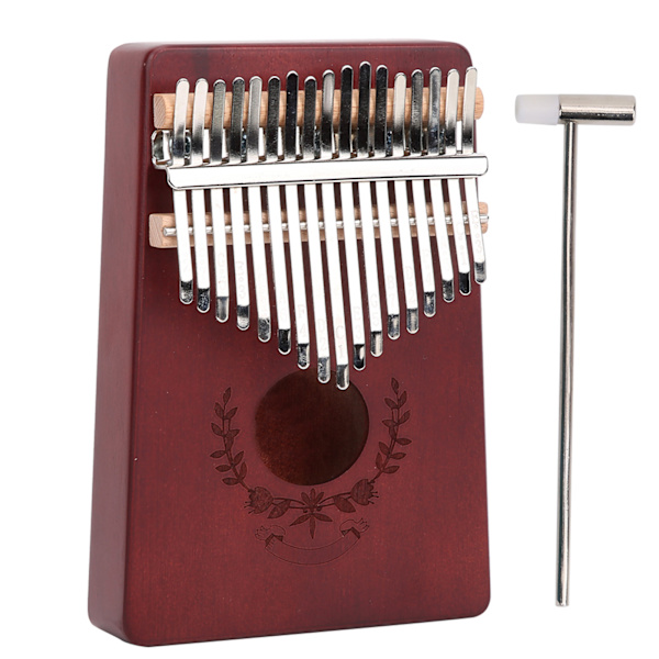 Kalimba tumpiano mahogni lille bærbar 17-tangent til begyndermusikinstrumenter LTK17S(kaffe)
