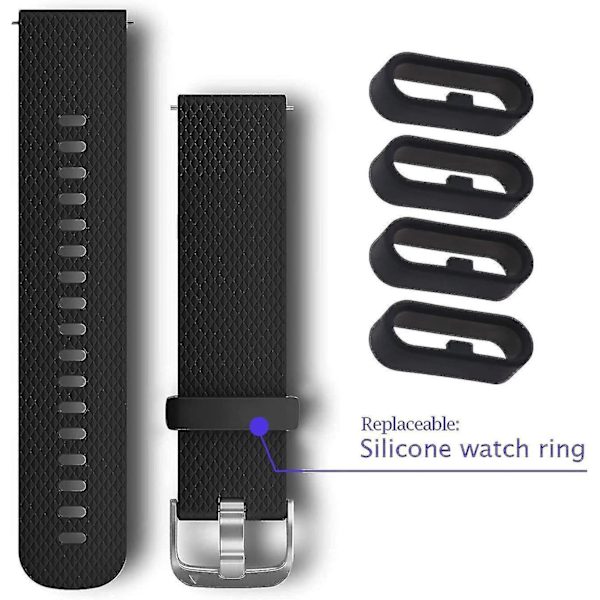 Garmin Vivoactive 3 Music Kompatibel Säker Silikon Armbandsrem Loop - 10 st Svart