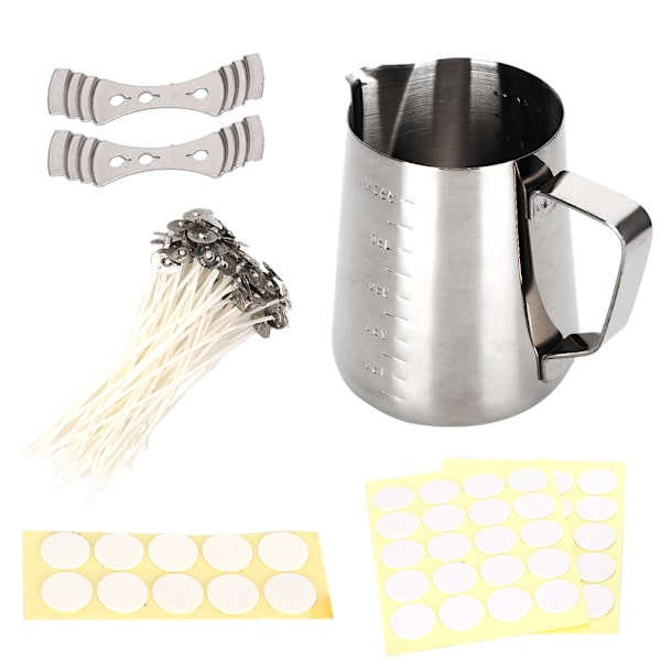 Ljustillbehör Kit White Dot Sticker Anti-korrosion Rostfritt stål Vax Smältkopp gör det själv-set