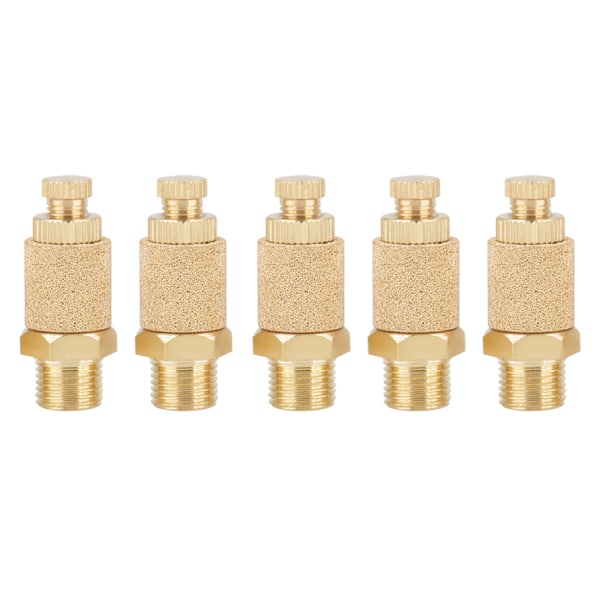 【NX】5 stk/sett Messing pneumatisk lyddemper Luftstrømhastighetskontroll 1/8 BSP-ventil
