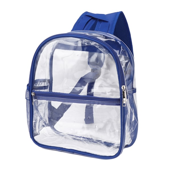 Genomskinlig PVC ryggsäck Bärbar PVC-dragkedja Design Klar ryggsäck med hög kapacitet för skolblå