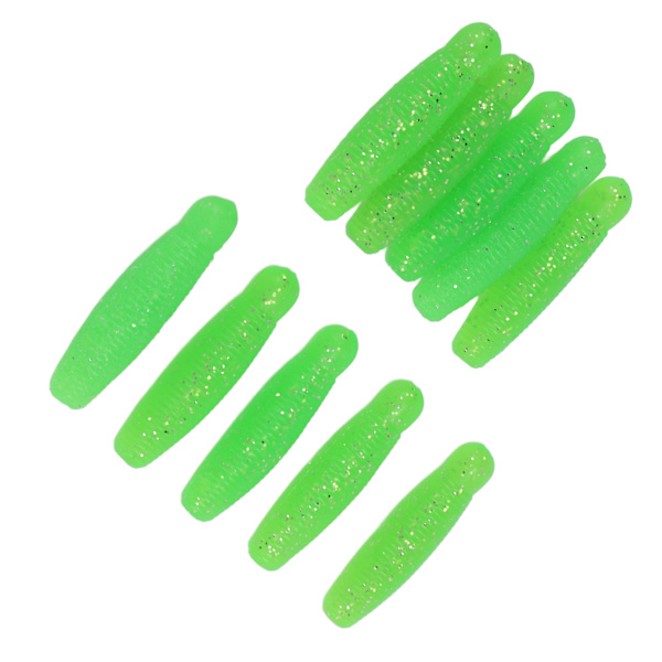 10 st Fiskesoftbete Artificiell Bi-Pupa Potatisbete Långkast Salttillsats 6cm 8g Grön