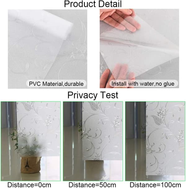 【NX】Window Film Self-Adhesive Window 45x100cm Electrostatic Protection