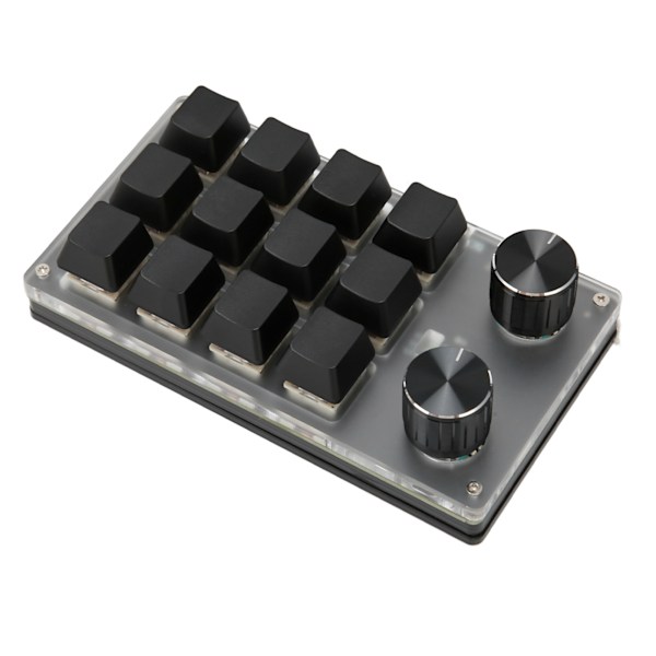 Mini tastatur Knopp Design Rød Switch Dual Mode Plug and Play Mekanisk programmerbar tastatur for spill Office Media 12 taster med 2 knapper