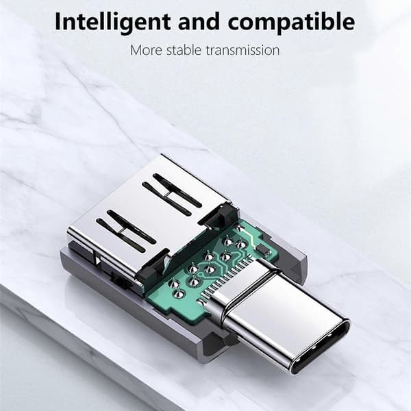 USBC til USB-adaptere, USBC-adaptere, Type-C han til USB 3.0 hun-adaptere, OTG USB-adaptere til USBC kompatible med telefon-computer Sølv Black