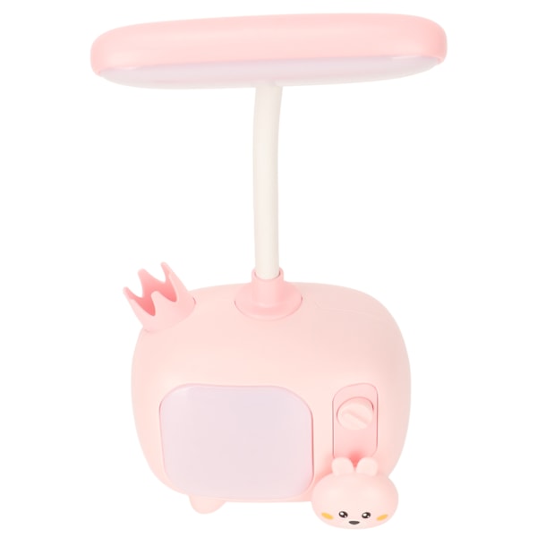 Barnleselampe TV-stil Base Fleksibel Svanehals USB-lading Myk LED Barn Skrivebordslampe for Studenter Studerer Arbeid Rosa