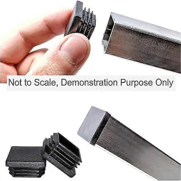 Plastic Cap 40x40mm Black Square Tube End Caps Plastic Sealing Caps 16pcs