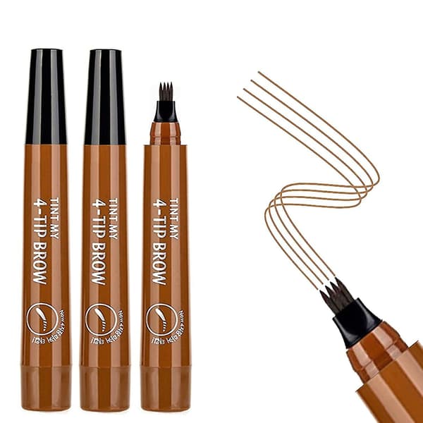 3 stk. lysebrune øjenbrynspenne - Vandtætte microblading øjenbrynspenne, lange Light Brown