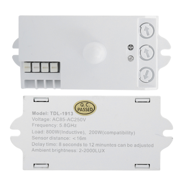 Mikroaaltoanturikytkin Pure White PVC Control Tarvikkeet TDL-1913 5,8 GHz AC85-250V