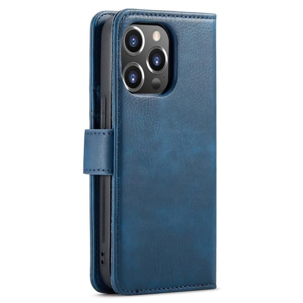 DG MING Kompatibel med iPhone 15 Pro 2-i-1 Magnet Plånboksfodral - Blå Blå blue