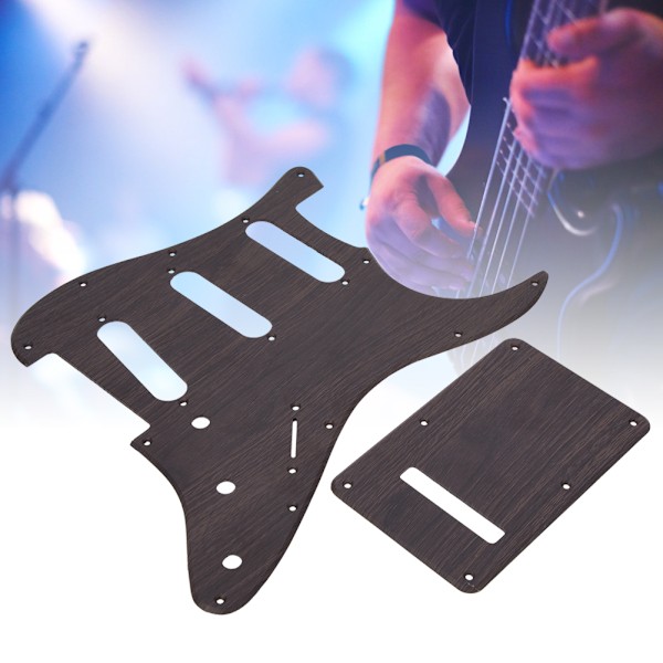 GSSS28 Elgitarrshield Rosewood for ST Three Single Pickguard med bakplate
