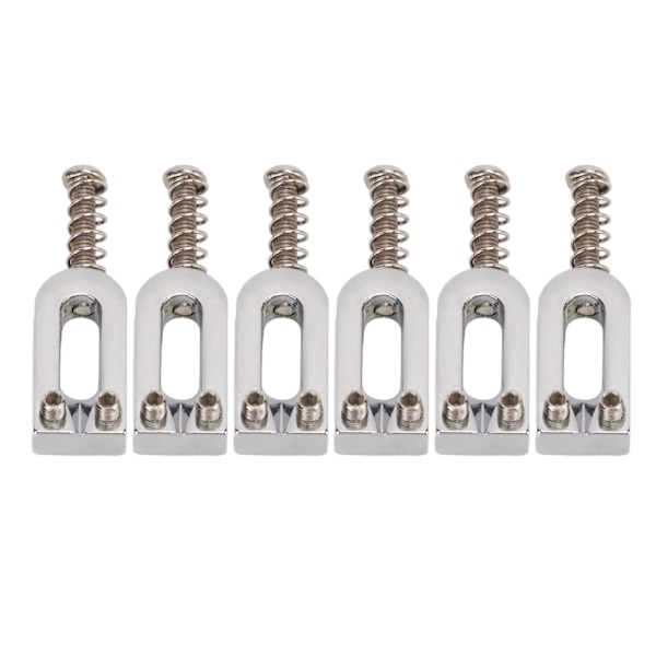6st U-formade elgitarrbrosadlar Tremolo Metal Roller Skruv Sadelbyte Silver