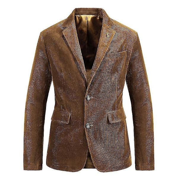 Vintage Brun Cordfløjl Mænds Casual Blazer Suit Sportjakke