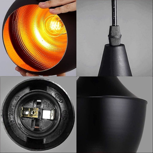 Moderne 40w retro industriel stil pendel E27 Edison lysekrone sokkel loftslampe metal skærmbelysning