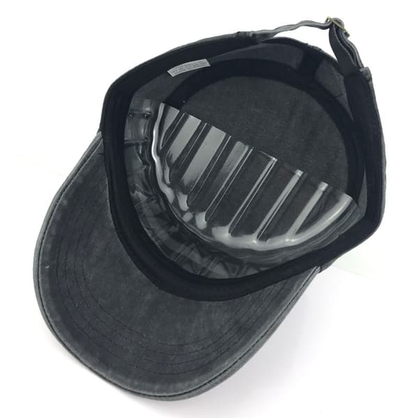 Vasket bomull militærlue, kadettlue, unik vintagedesign (JS)