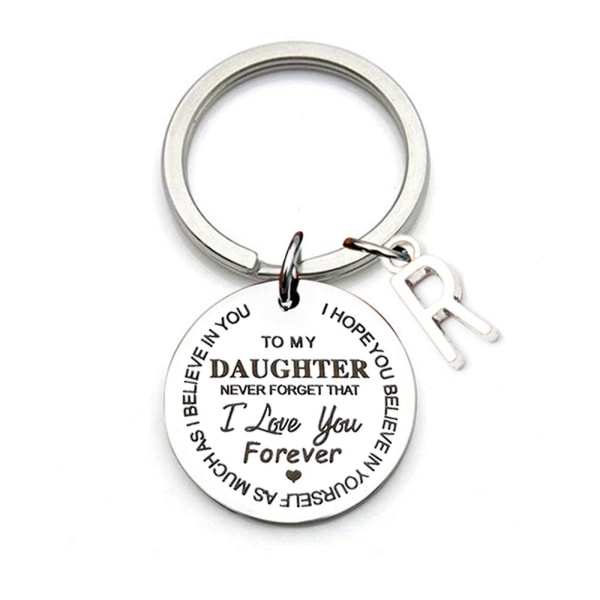 Til min søn/datter Inspirerende gave nøglering Glem aldrig, at jeg elsker dig for evigt Bedste far R To Daughter