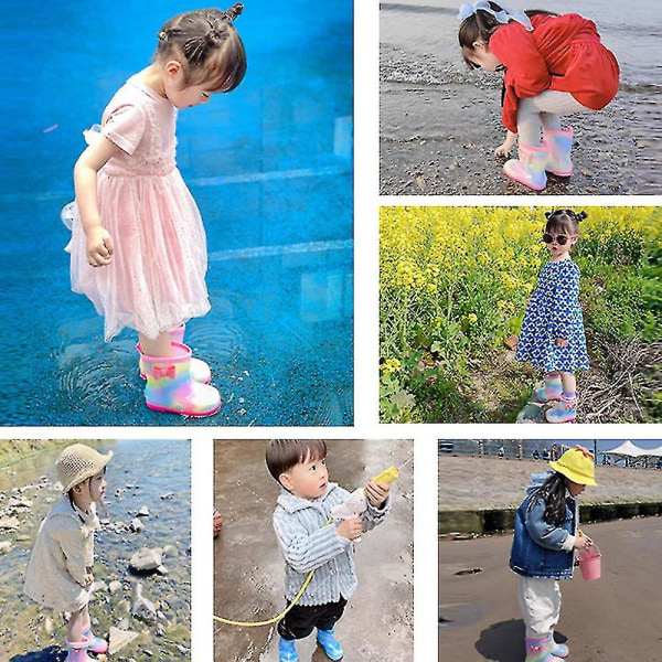 Småbørnsregnstøvler til børn,unisex regnstøvler til børn til piger og drenge Internal length 15cm