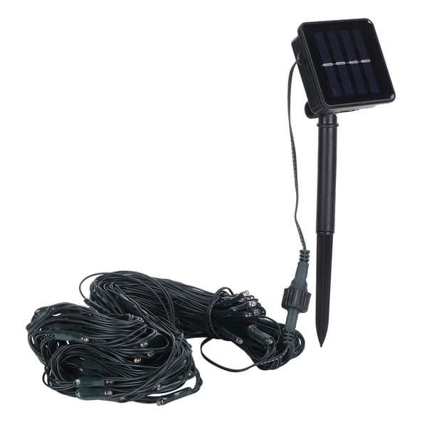 Solar LED Net Mesh String Light Udendørs Vandtæt Ferie Dekorative Lys (1,5 m x 1,5 m) Varm Hvid