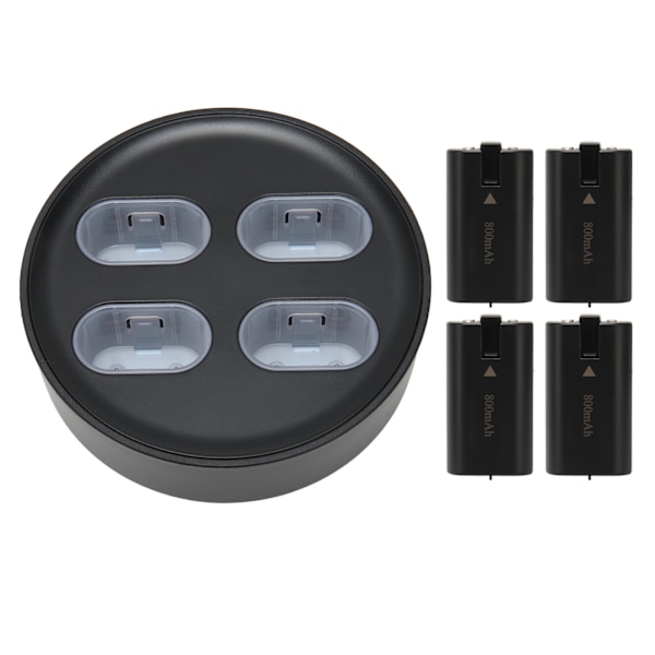 Batteripakke og lader for Xbox One-kontroller 4x800mAh Ladestasjon Oppladbart batteripakke for Xbox One S X