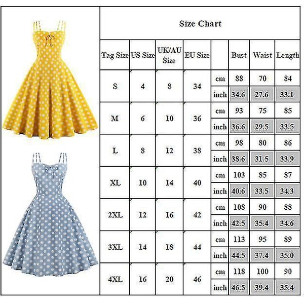 Blå Retro Hepburn 50-talls 60-talls Rockabilly Ermeløs Swingkjole for Kvinner