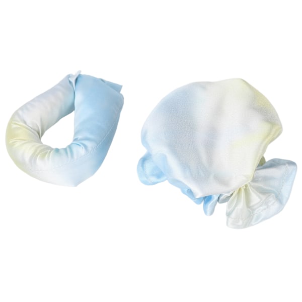 Lämpöä vapaa kiharrin Tie Dye Kannettava pehmeä satiini Lämpöä vapaa kiharrin hiusnauha yöksi kotiin sininen