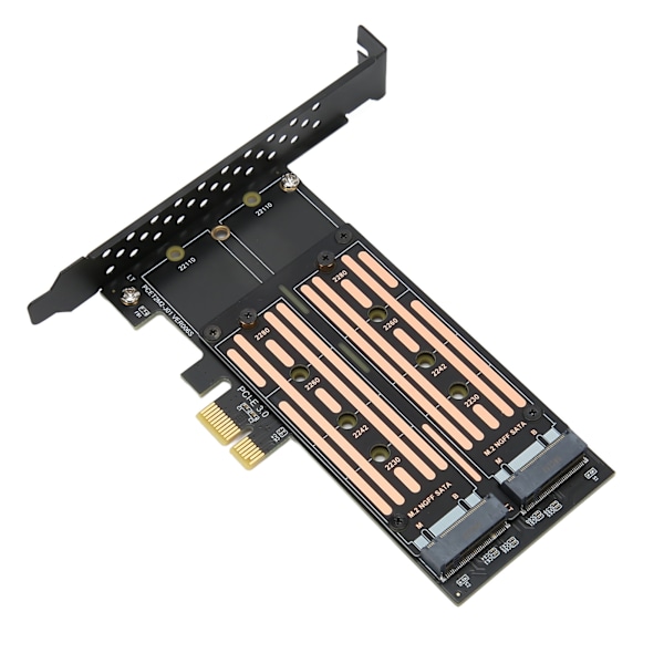 M.2 SATA SSD NGFF til PCIE-adapter Opptil 6 Gbps NCQ MSI-støttet Plug and Play Dobbel M.2 PCIE-adapter for stasjonær PC