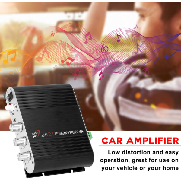 Mini HIFI Audio Stereo Power Amplifier Subwoofer MP3 Bilradio 2 Kanaler Menage Super Bass Lvpin 838, modell: 8