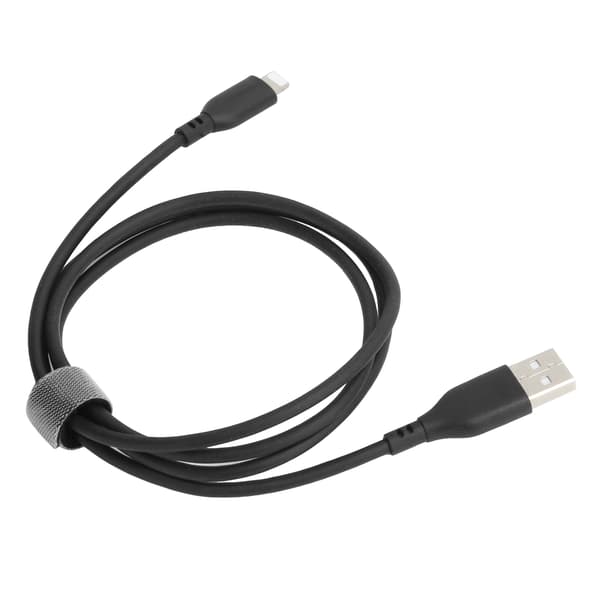 KUULAA 1M Mobiltelefon 2.1A Datakabel Opladerkabel Telefon Blød Opladerledning Sort