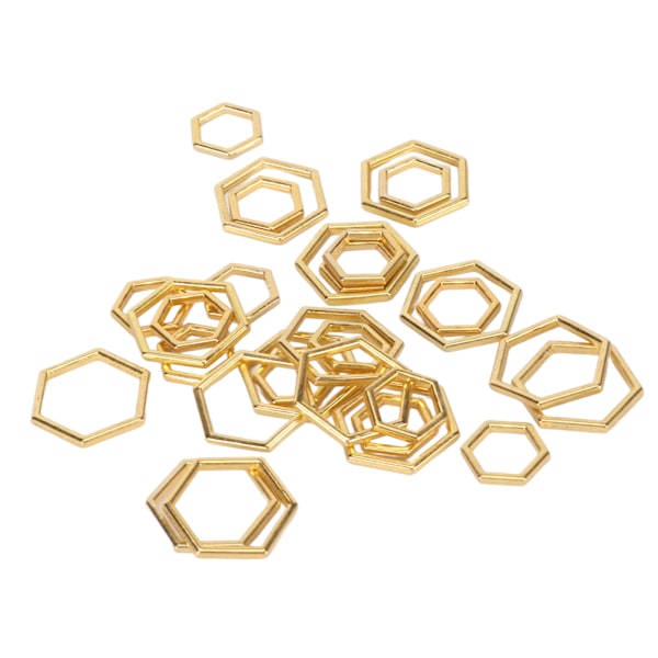 30 st hexagonala stickstygnsmarkörer Platteringsprocess Blekningsresistent zinklegering för DIY Craft Gold