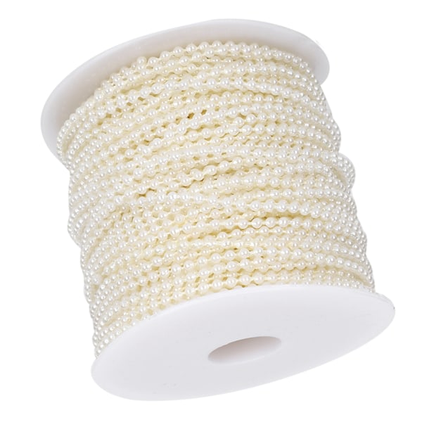 Faux Pearl Bead Garland String Rund DIY Dekoration Hantverkskläder Tillbehör 3mm 50Meter/RollBeige