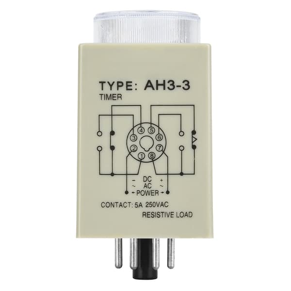 【NX】AH3-3 Tidsrelä Elektronisk Typ Justerbart Fördröjningsrelä 8 Stift 60Min (220V)