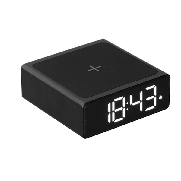Digital vækkeur 3-i-1 LED Desktop Digital ur med trådløs opladning USB-strømforsyning til kontoret ved sengen i soveværelset