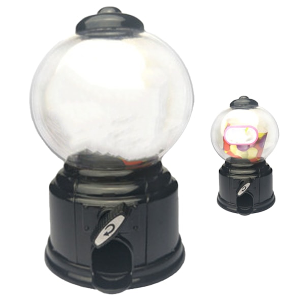 Barneautomat Leke Multifunksjon Retro Design Holdbar Plast Gumballmaskin for Barn for Familiespill Interaksjon Svart