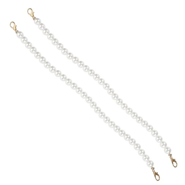 2st Faux Pearl Bag Rem för Handväska Kedjebyte Klädtillbehör370mm x 12mm