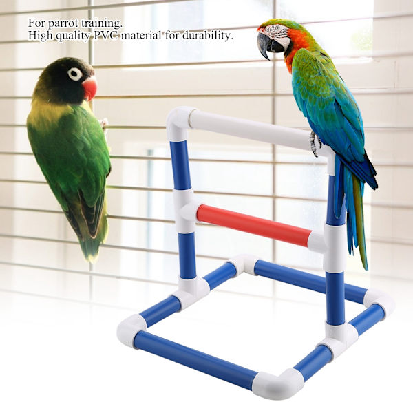 Papegojstativ Abborrställ Fågel Lekcenter Toy Tray Training (PVC)