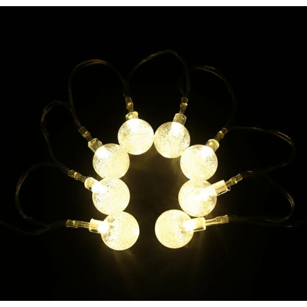 2,2M 20 LED Varm hvid krystalkugle Globe Boblestrengslampe Fairy Light til fest bryllup Hjem indretning julegave