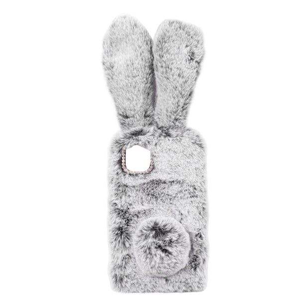 Söpöt pupu-korvat Plyysipuhelin Kotelo Pehmeä Harmaa Bunny Ears Puhelin Suoja Kotelo iPhone 11