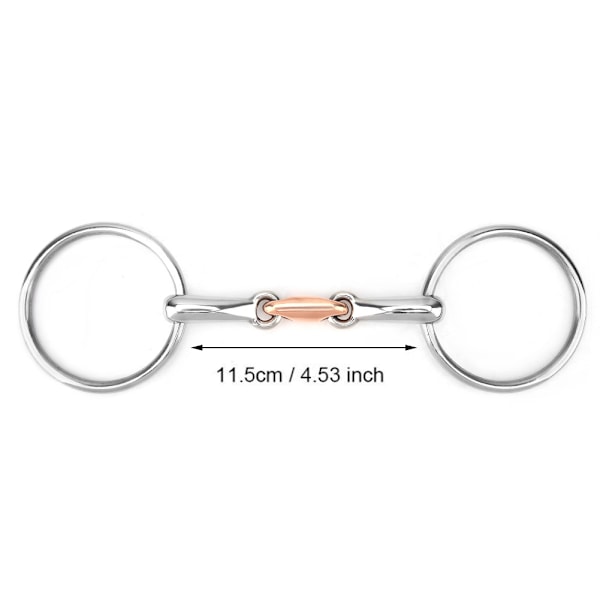 Rostfritt stål tjockleksbits lös munbitsrulle för häst 11,5 cm