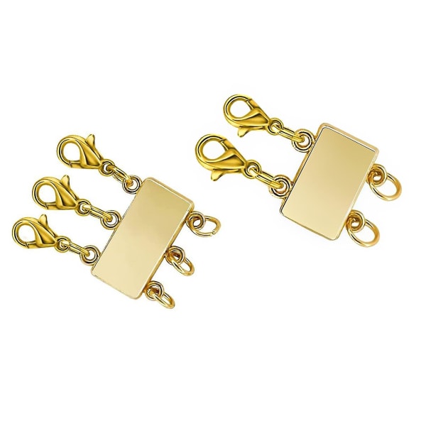 Guld Sølv Multiple Strand smykker halskæde lukning Stacker Converter lås C