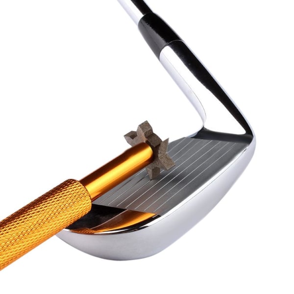 1-osainen Gold Golf Groove -teroitin - Golfmailojen puhdistusaine ja raudan teroitin, parantaa backspin ja pallon hallintaa - täydellinen lahja golfille