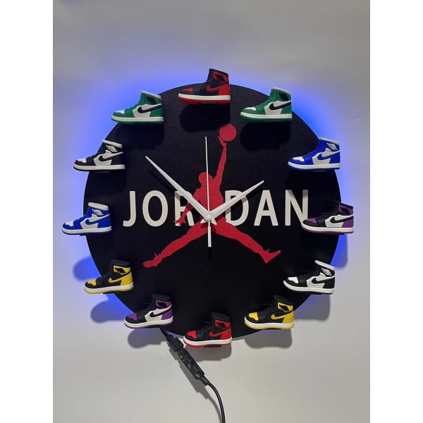 Digitaalinen LED-pöytäkello seinäkello 3D-kenkämalli huoneen/toimiston sisustus, JORDANIA