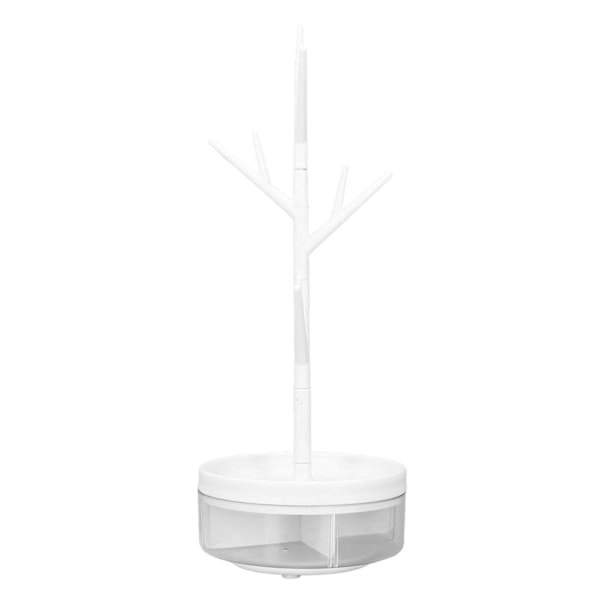 Smycken Hängande trädställ Grenform Roterbar Avtagbar Studentsmycke Förvaring Display Stativ Desktop Organizer Vit